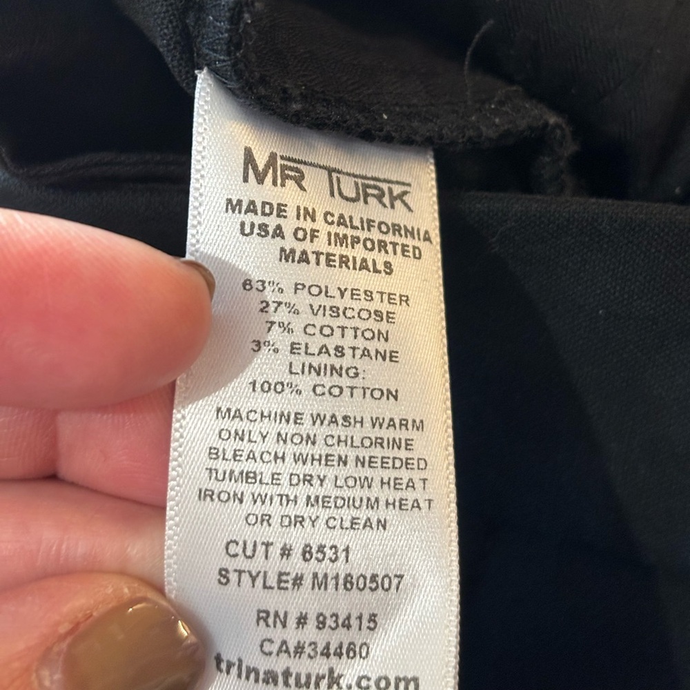 MR Turk Slim Trousers Black Size 31 - Picture 6 of 7